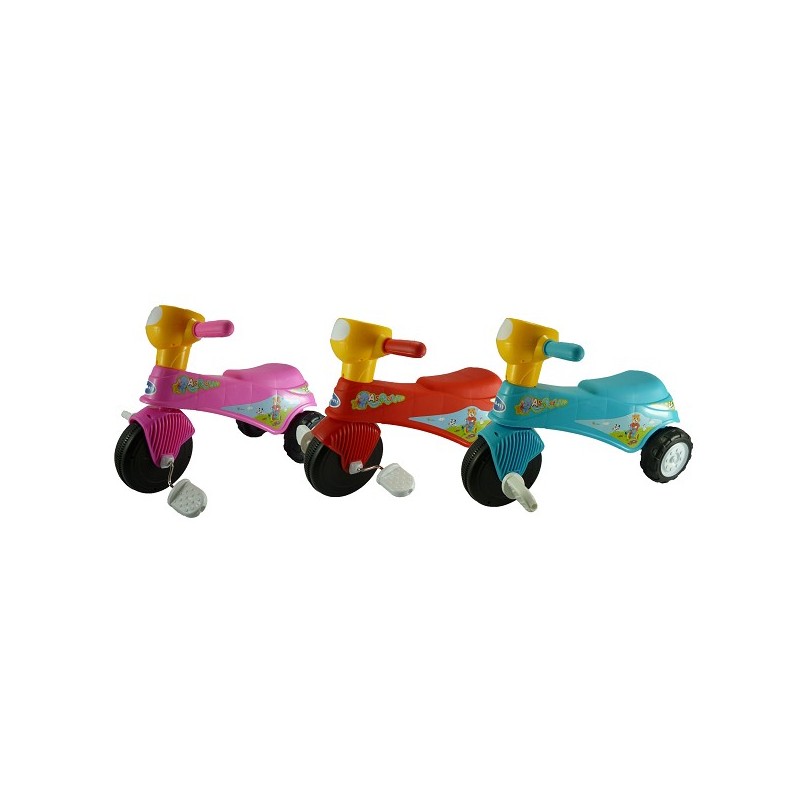 Plastique tricycle disponible en rouge, rose ou bleu