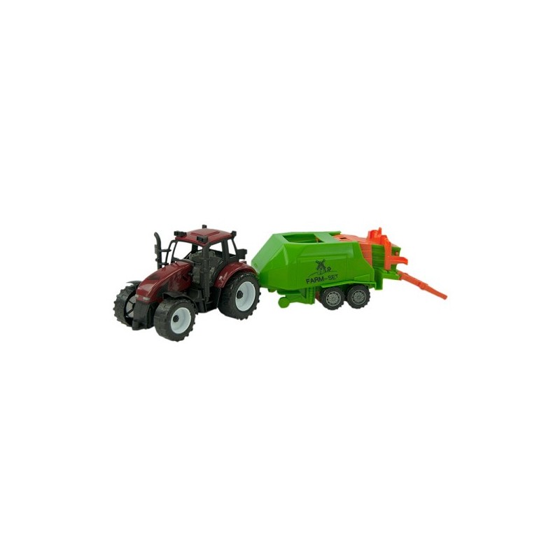 Tracteur avec presse à balles 40cm 2 couleurs