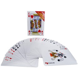 Reuzespeelkaarten Giant plastic coated 12x17cm. 52 kaarten plus jokers.