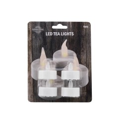 Bougie chauffe-plat LED avec effet flamme, fonctionne avec une carte à piles de 4 pièces (batterie incluse)
