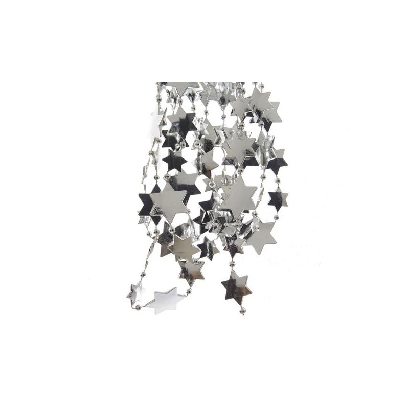 Decoris Chaîne de perles étoile en plastique 270cm