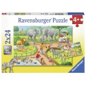 Ravensburger puzzel 2x24st. Dag in de dierentuin