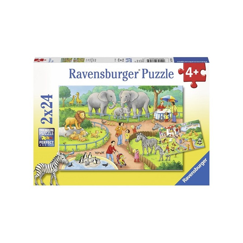 Ravensburger puzzel 2x24st. Dag in de dierentuin