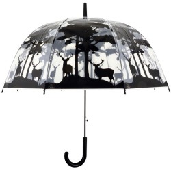 Esschert Design Parapluie transparent avec imprimé forêt