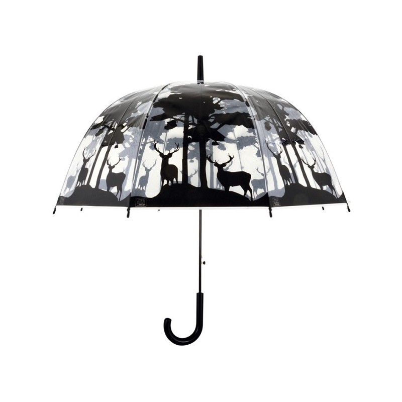 Esschert Design Parapluie transparent avec imprimé forêt
