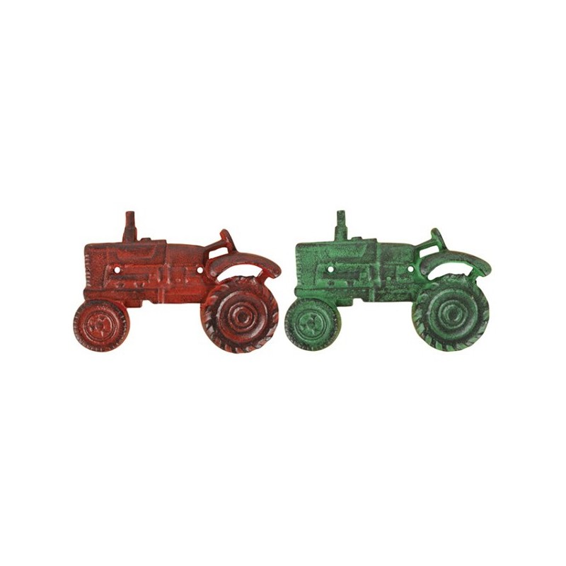 Esschert Design Flessenopener tractor 20x7x13cm rood of groen