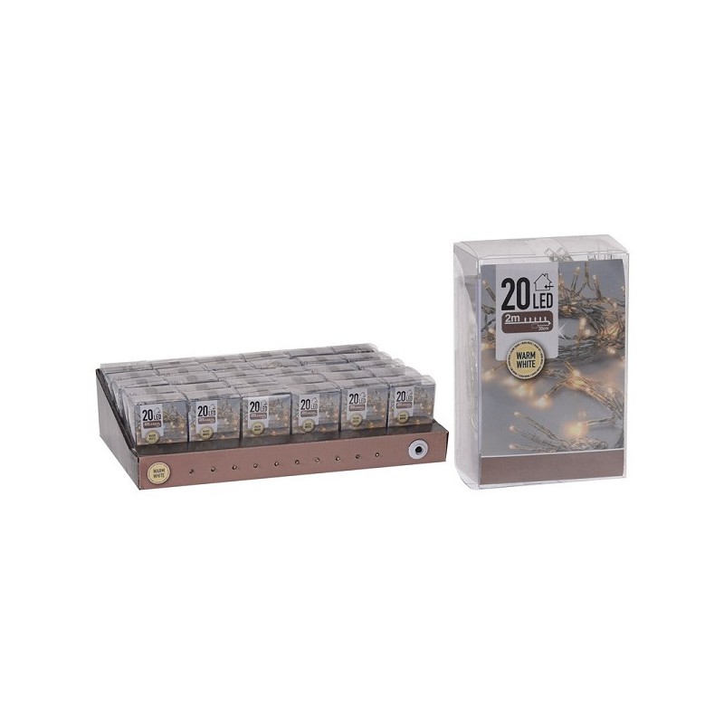 Kerstverlichting 20LED op batterij voor binnen warmwit 3xAA (excl. batterijen)