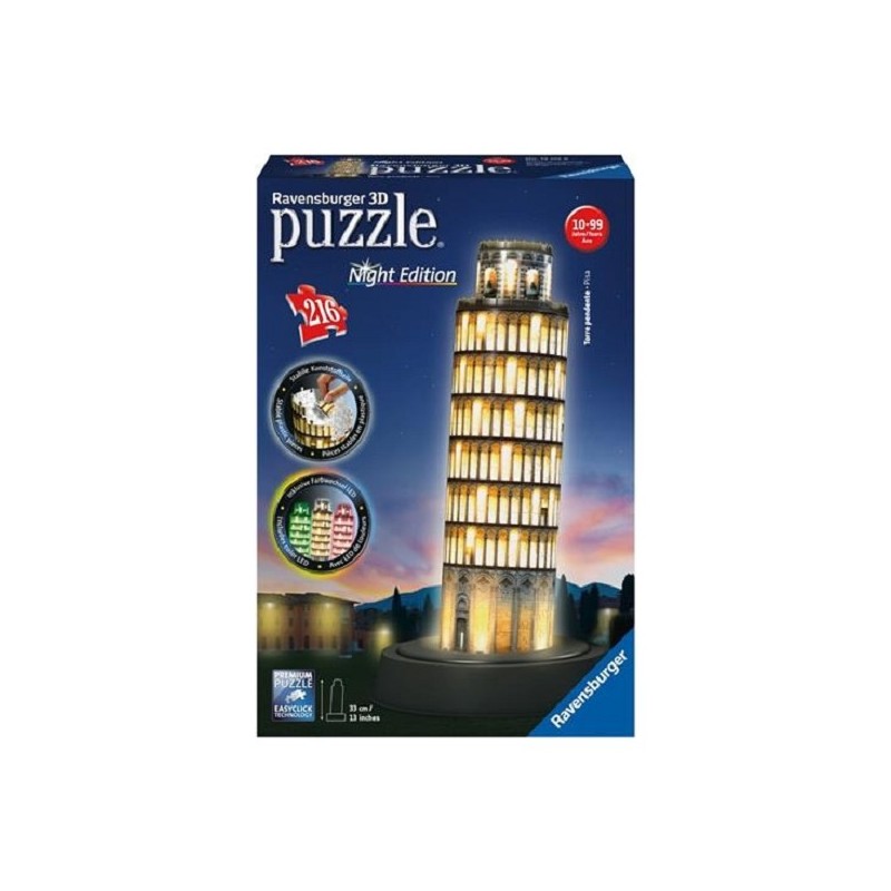 Ravensburger 3D puzzel Toren van Pisa - Night Edition 216