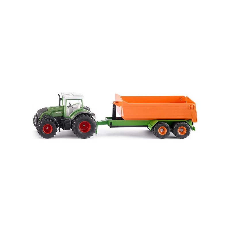 Siku Fendt avec remorque ampliroll et caisse 9,7x34x6,5cm