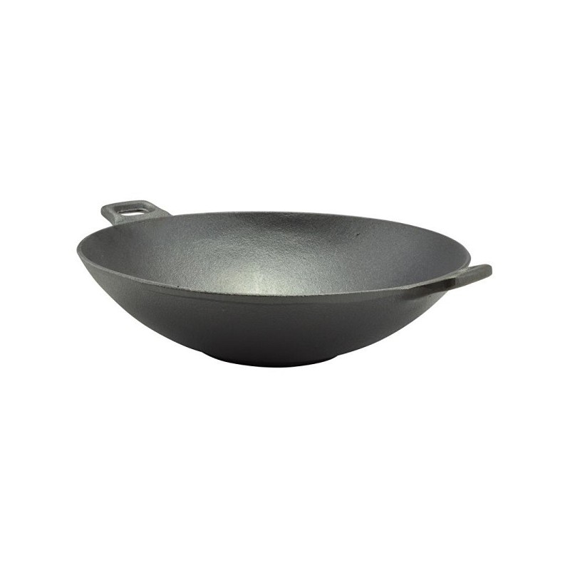 Wok en fonte 31x8,5 cm - Convient à tous feux dont induction et four. - NE passe PAS au lave-vaisselle