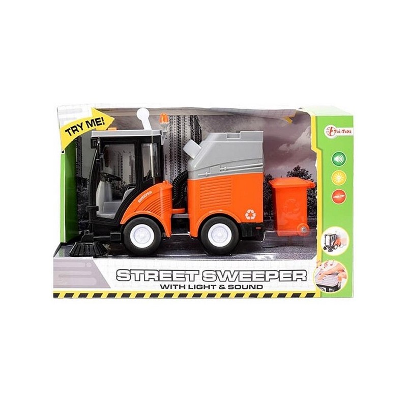 Toi Toys Cars&Trucks Camion de balayage à friction avec lumière et son (piles incluses)