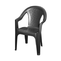 Chaise empilable siège baquet Ischia plastique anthracite 54 x 56 x 81 cm empilable