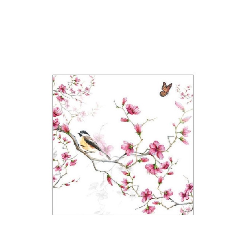 Ambiente Serviettes Oiseau & Fleur 25cm 20 pcs