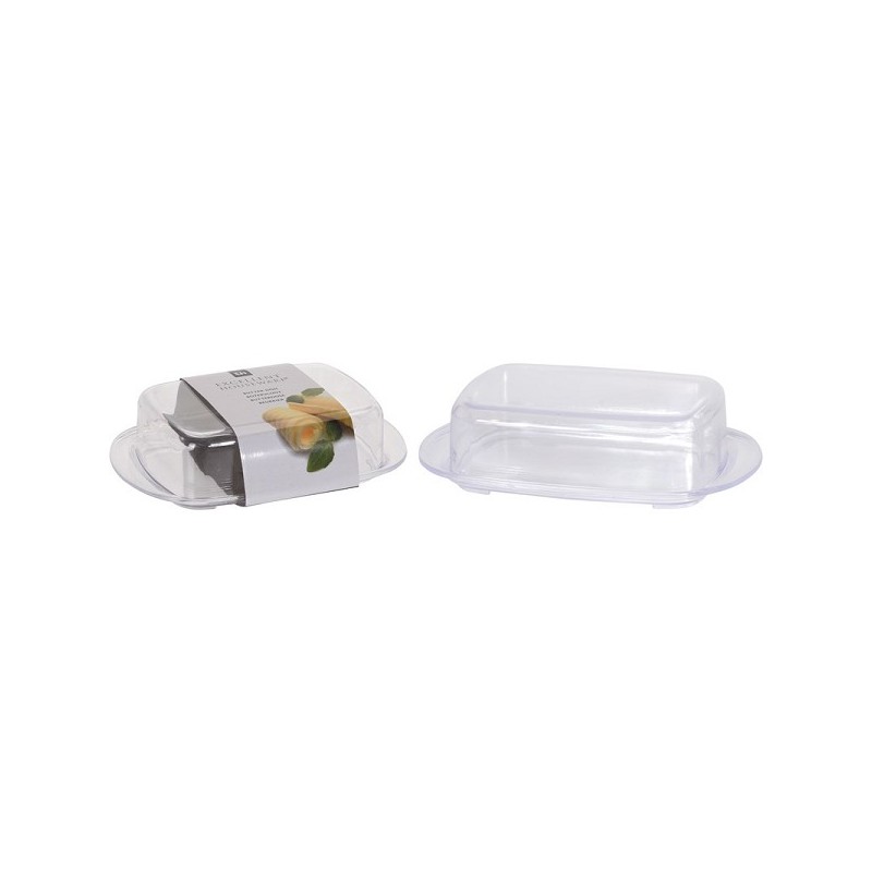 Beurrier avec couvercle plastique 17,5 x 11,5 x 5 cm transparent