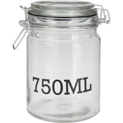Pot de conservation en verre avec texte 750ml 135x100x150mm