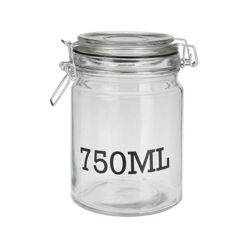 Pot de conservation en verre avec texte 750ml 135x100x150mm