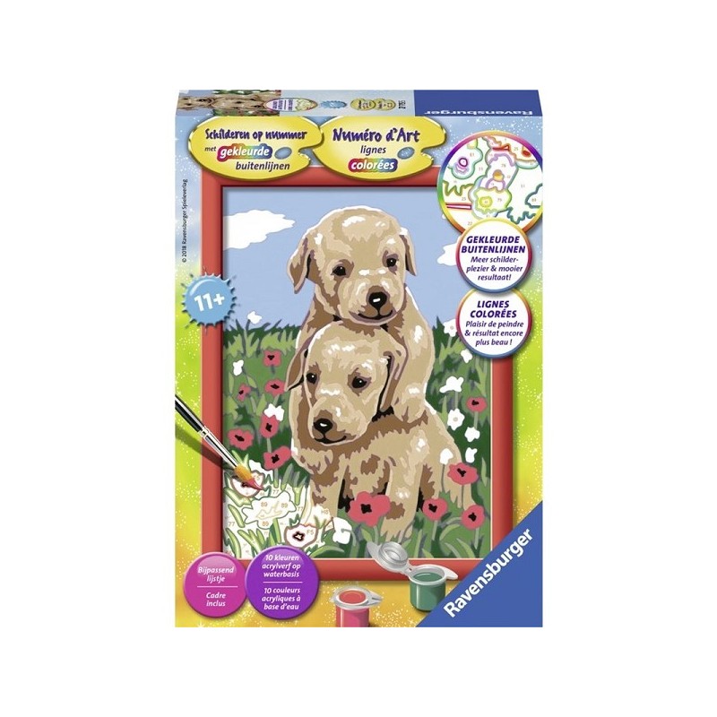 Ravensburger Schilderen op nummer Knuffelende puppies