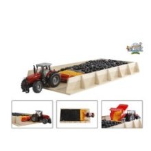 Kids Globe mega sleufsilo tractoren hout 1:32 30x60x6cm (exclusief accessoires en tractor)