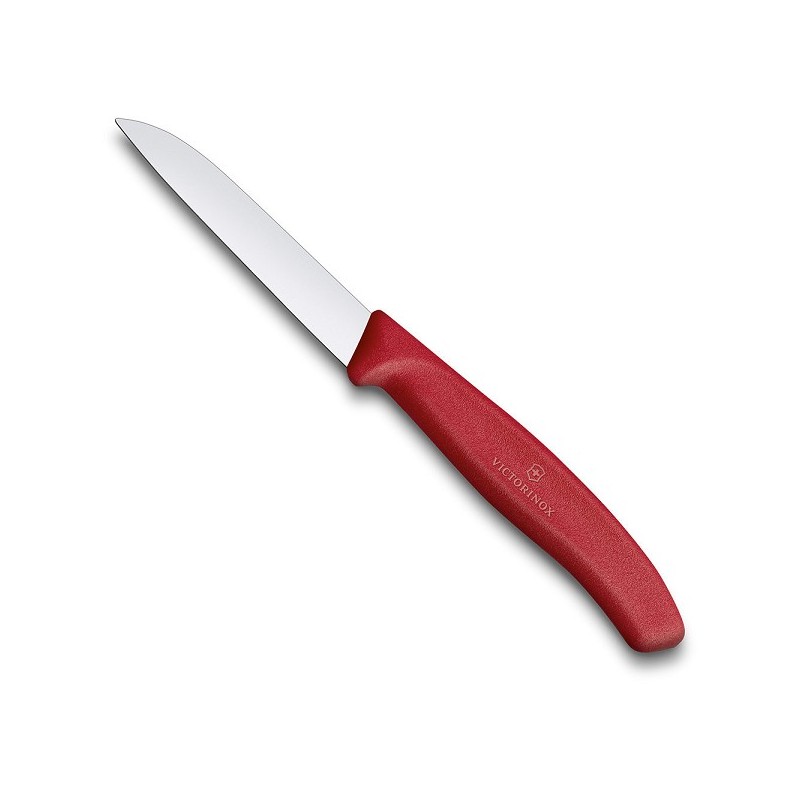 Couteau à légumes Victorinox SwissClassic, manche rouge, lame inox de 8 cm