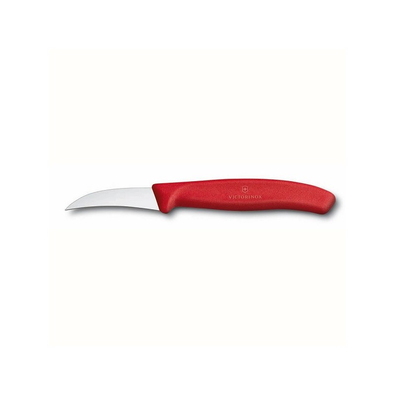 Couteau d'office Victorinox avec lame courbée de 6 cm et manche rouge