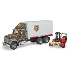 Bruder MACK Granite UPS vrachtwagen met vorkheftruck