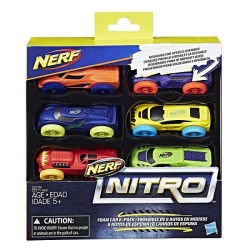 Hasbro Nerf Nitro coureurs en mousse, paquet de 6