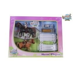 Kids Globe Playset 2 chevaux avec cavaliers et accessoires