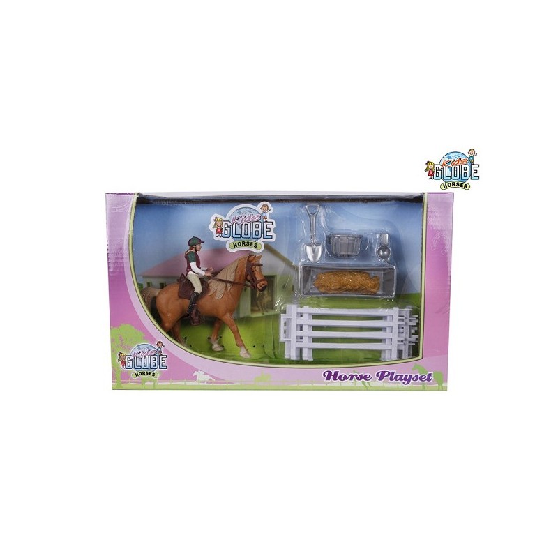 Kids Globe Speelset paard met ruiter en accessoires