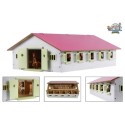 Kids Globe écurie avec 9 boxes 1:32 62x42,5x22cm rose