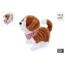 Take Me Home loophond wit/bruin 17cm diverse functies