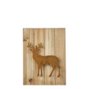 House of Seasons Muurdecoratie hert hout roest - 30x4,5x40cm hout en metaal