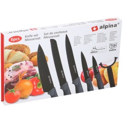 Alpina Set de couteaux 6 pièces, 5 couteaux et éplucheur