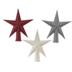 Decoris Piek étoile plastique pailletée Ø12x13cm