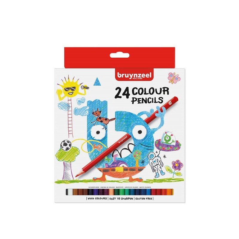 Bruynzeel 24 crayons de couleur longs