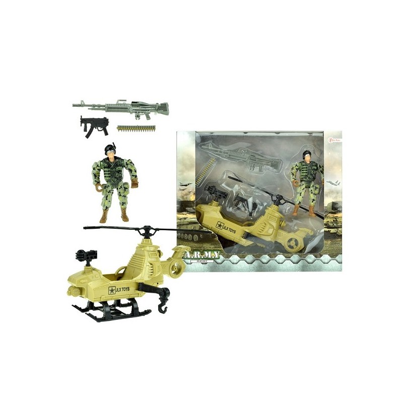 Toi Toys Soldat avec hélicoptère et accessoires