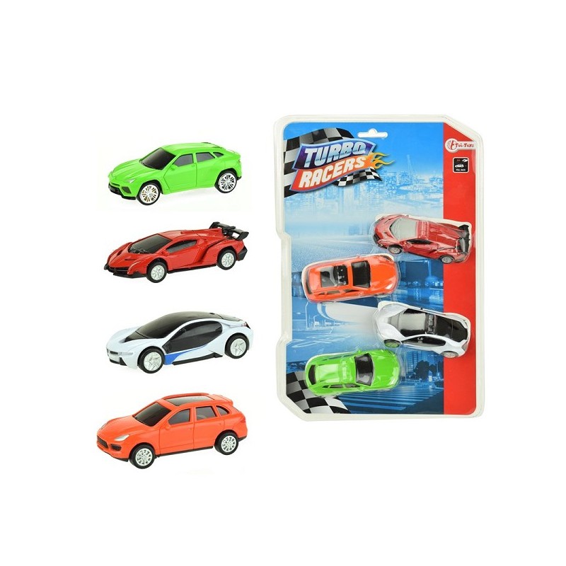 Toi Toys Pullback race auto's 4 stuks op blisterkaart