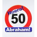 Huldeschild verkeersbord- 50 jaar Abraham