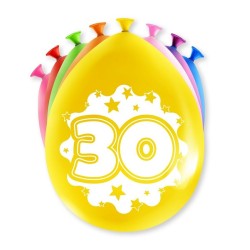 Paperdreams Cijfer   Ballonnen - 30 jaar 8 stuks 30cm