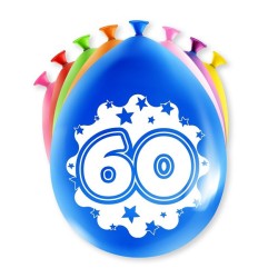 Paperdreams Cijfer Ballonnen - 60 jaar 8 stuks 30cm