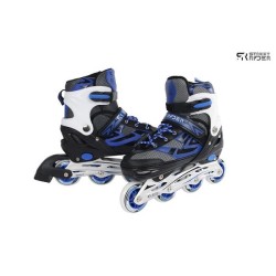 Inline skates blauw/zwart abec7 alu frame verstelbaar maat 31-34
