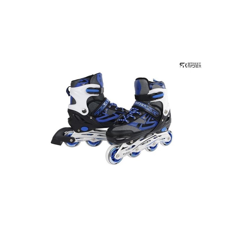 Inline skates blauw/zwart abec7 alu frame verstelbaar maat 31-34
