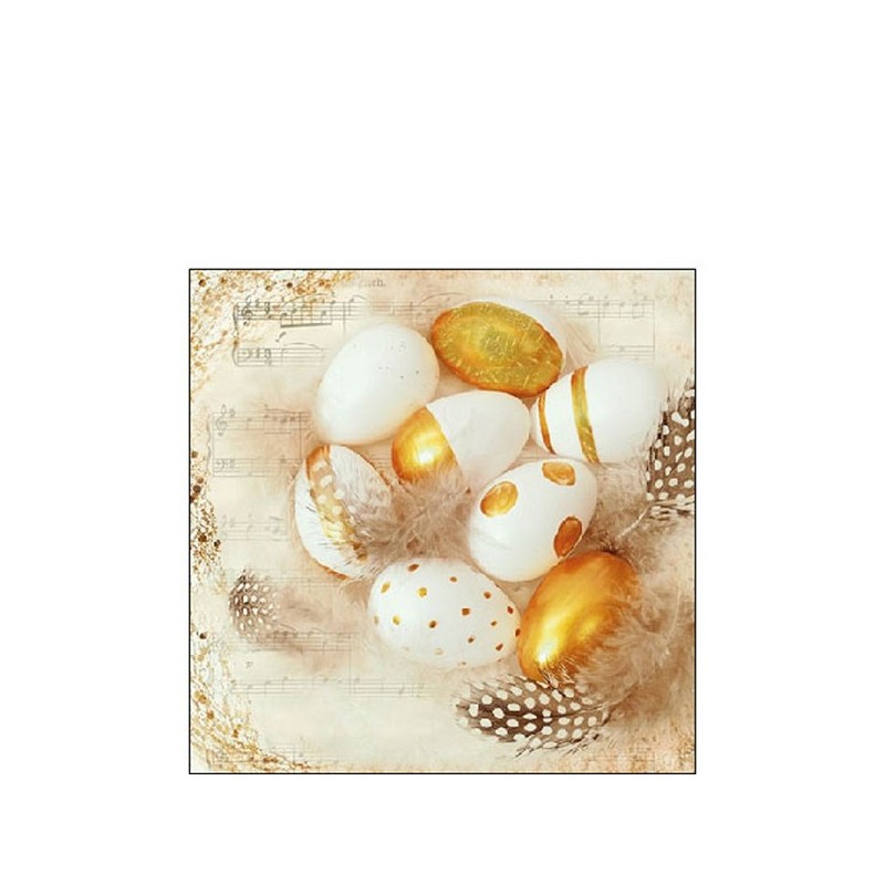 Serviettes Ambiente 25x25cm Oeufs d'Or