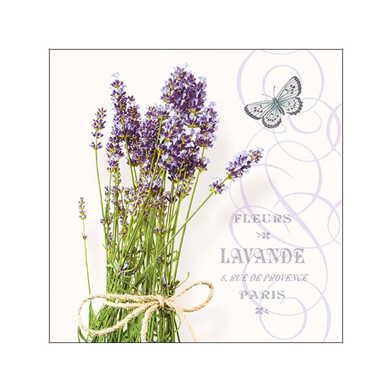 Serviettes Ambiente 33x33cm Bouquet de Lavande