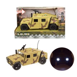 Toi Toys Friction voiture blindée camouflage sable 1:16 avec lumière et son