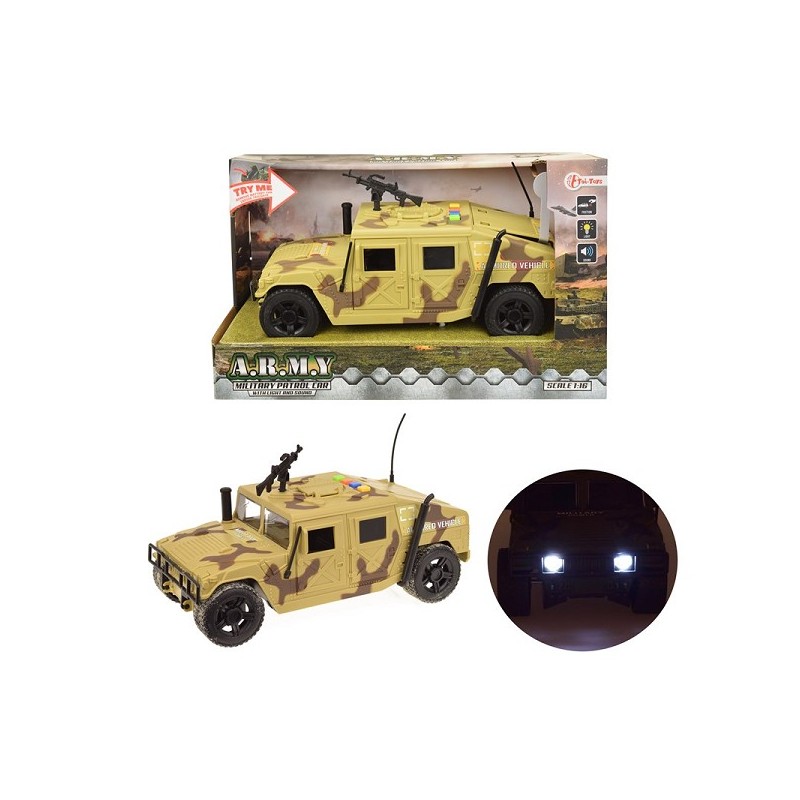 Toi Toys Frictie pantserwagen zandcamouflage 1:16 met licht en geluid