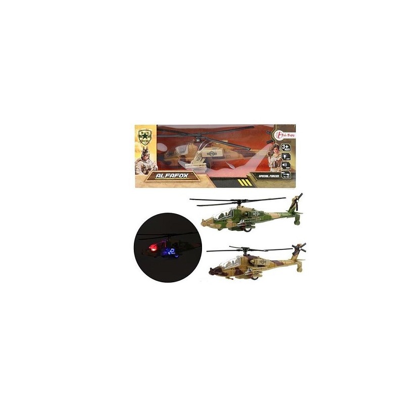 Toi Toys ALFAFOX Helikopter militair pull back met licht en geluid