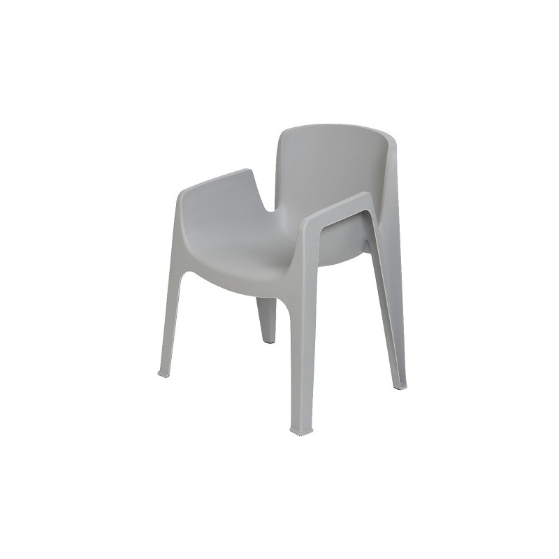 Chaise de salle à manger empilable NewYork en plastique gris hauteur d'assise 45cm