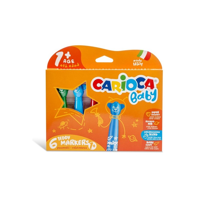 Carioca baby teddy 6 viltstiften (vanaf 1 jaar)