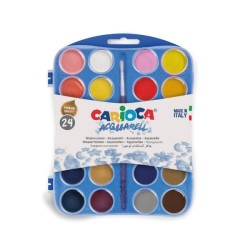 Carioca waterverf 24 kleuren met kwast Ø30mm