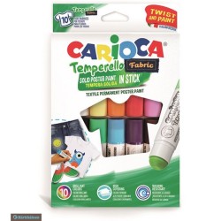 Carioca Temperello 10 bâtons de peinture pour tissu